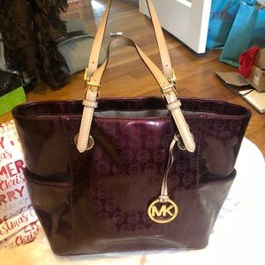 Burgundy Michael Kors Tote